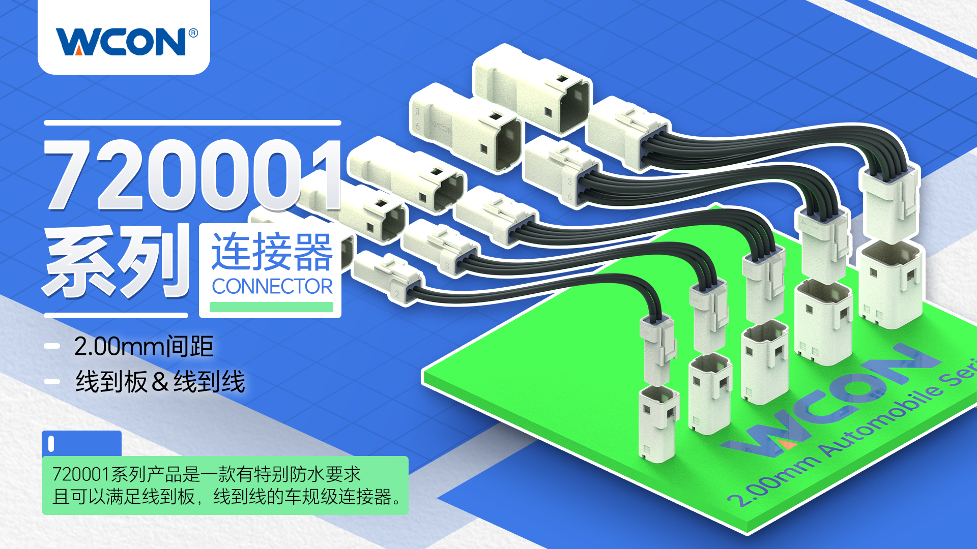 720001 Series  Automotive Grade Connectors: Small Size, High Protection Rating